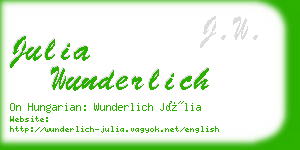 julia wunderlich business card